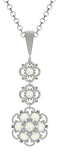 Lucia Costin Silver, White Swarovski Crystal Pendant with Center Flower