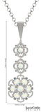 Lucia Costin Silver, White Swarovski Crystal Pendant with Center Flower