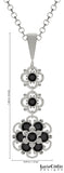 Lucia Costin Silver, Black Swarovski Crystal Pendant with Cute Dots