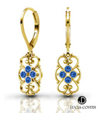 24K Gold Plated Earrings by Lucia Costin with Swarovski