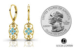 24K Gold Plated Earrings by Lucia Costin with Swarovski