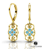 24K Gold Plated Earrings by Lucia Costin with Swarovski