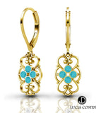 24K Gold Plated Earrings by Lucia Costin with Swarovski