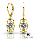 24K Gold Plated Earrings by Lucia Costin with Swarovski