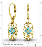 24K Gold Plated Earrings by Lucia Costin with Swarovski