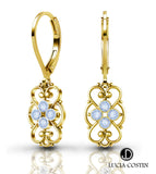 24K Gold Plated Earrings by Lucia Costin with Swarovski