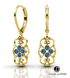 24K Gold Plated Earrings by Lucia Costin with Swarovski