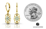 24K Gold Plated Earrings by Lucia Costin with Swarovski