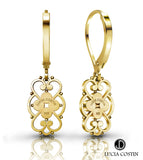24K Gold Plated Earrings by Lucia Costin with Swarovski