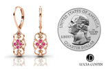 24K Rose Gold Plated Dangle Earrings by Lucia Costin