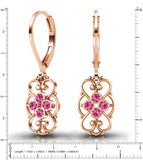 24K Rose Gold Plated Dangle Earrings by Lucia Costin