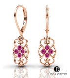 24K Rose Gold Plated Dangle Earrings by Lucia Costin