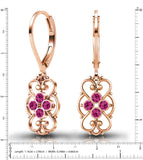 24K Rose Gold Plated Dangle Earrings by Lucia Costin