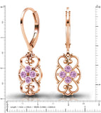 24K Rose Gold Plated Dangle Earrings by Lucia Costin