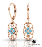 Lucia Costin 24K Gold Plated Earrings with Swarovski