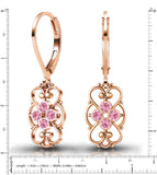 24K Rose Gold Plated Dangle Earrings by Lucia Costin