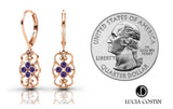 24K Rose Gold Plated Dangle Earrings by Lucia Costin