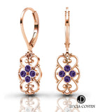 24K Rose Gold Plated Dangle Earrings by Lucia Costin