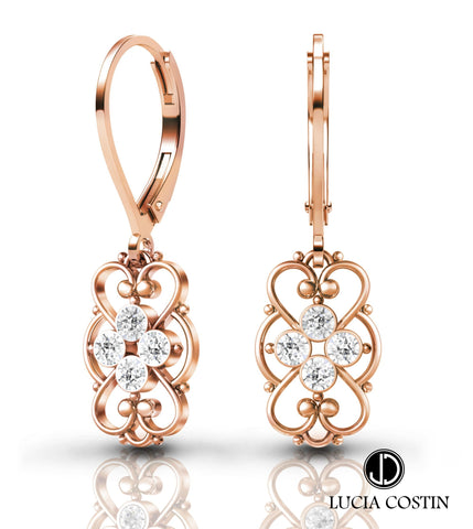 24K Rose Gold Plated Silver Earrings by Lucia Costin