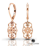 24K Rose Gold Plated Dangle Earrings by Lucia Costin