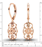 24K Rose Gold Plated Dangle Earrings by Lucia Costin