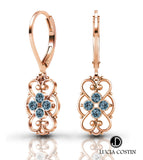 Lucia Costin 24K Gold Plated Earrings with Swarovski