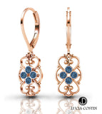 Lucia Costin 24K Gold Plated Earrings with Swarovski