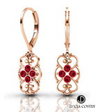 24K Rose Gold Plated Dangle Earrings by Lucia Costin