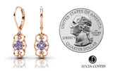 24K Rose Gold Plated Dangle Earrings by Lucia Costin