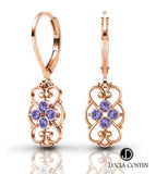 24K Rose Gold Plated Dangle Earrings by Lucia Costin