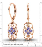 24K Rose Gold Plated Dangle Earrings by Lucia Costin