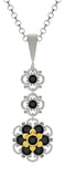 Lucia Costin Silver, Black Swarovski Crystal Pendant with Cute Dots