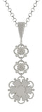 Lucia Costin Silver, White Swarovski Crystal Pendant with Center Flower